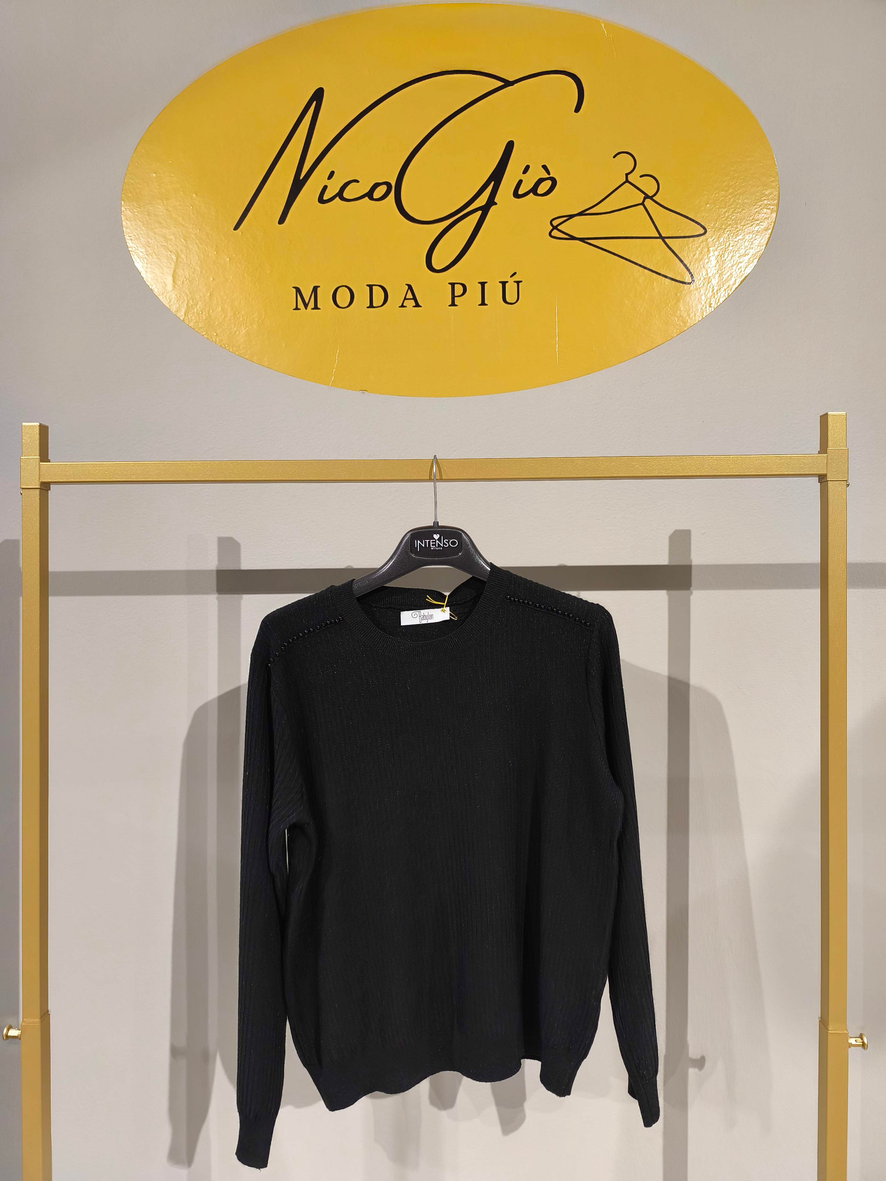 Maglia con brillantini e dettaglio "Perline"