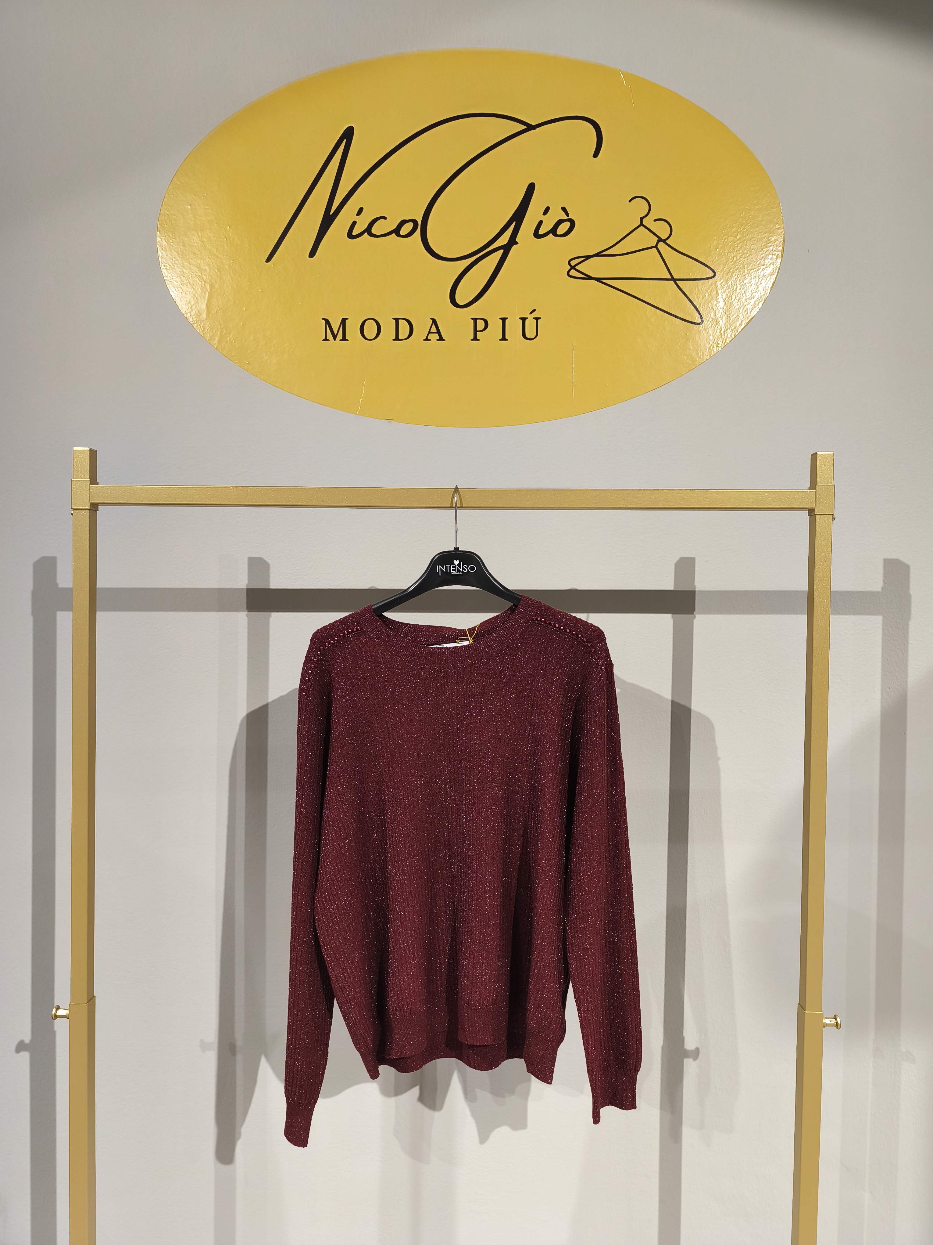 Maglia con brillantini e dettaglio "Perline"