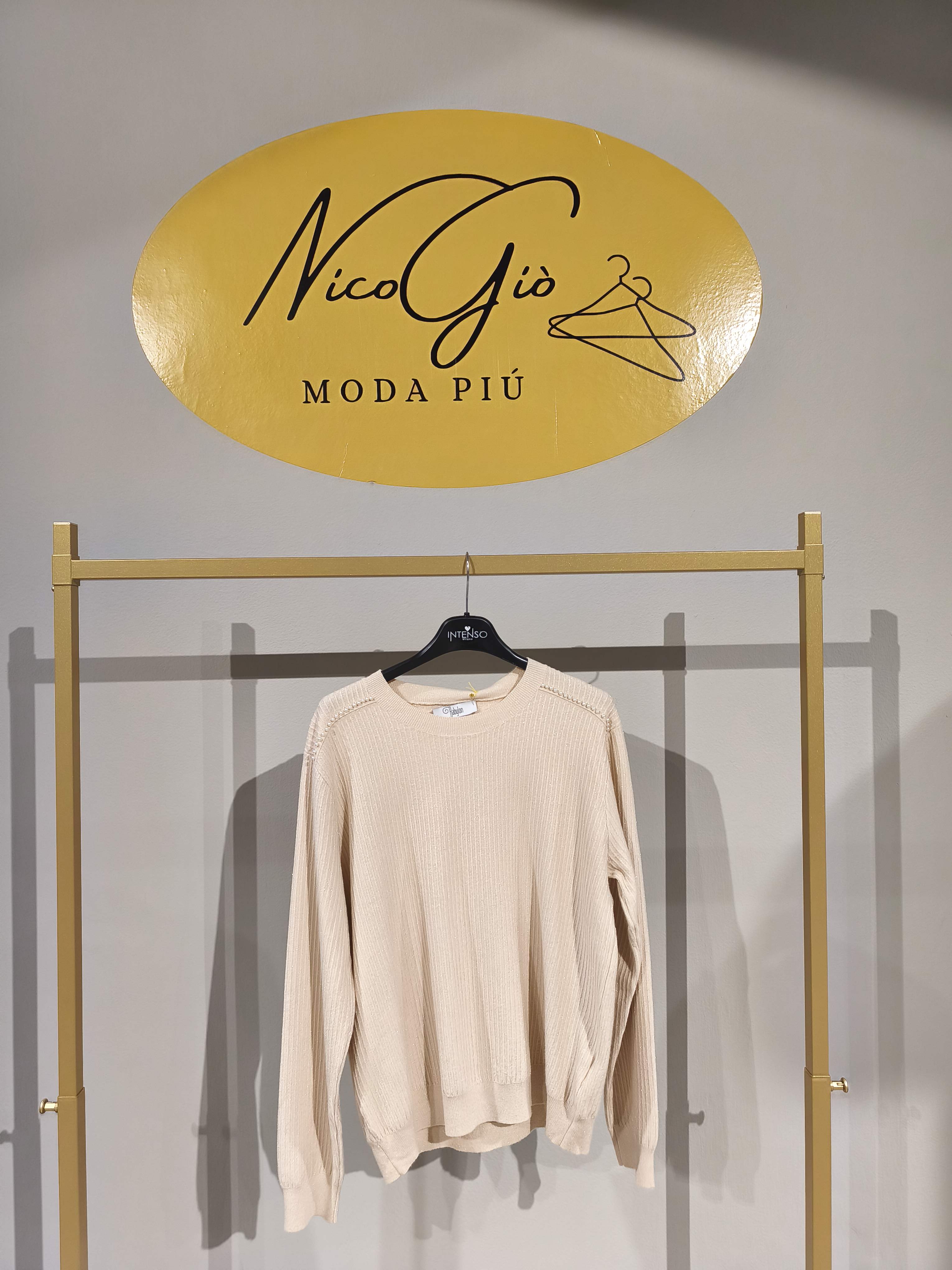 Maglia con brillantini e dettaglio "Perline"