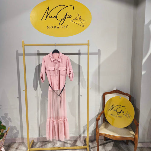 Abito Lungo con Tulle